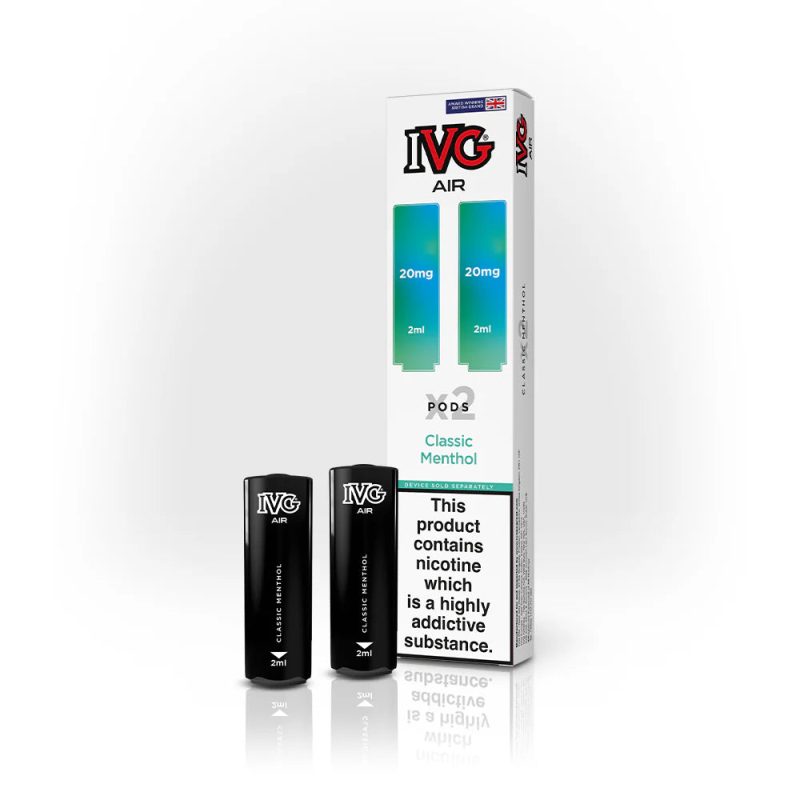 ivg air pods classic menthol on white background