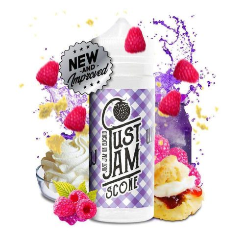 Just Jam 100ml Shortfill E-Liquids Jam On Scone On White Background