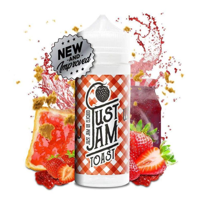 Just Jam 100ml Shortfill E-Liquids Jam on Toast On White Background