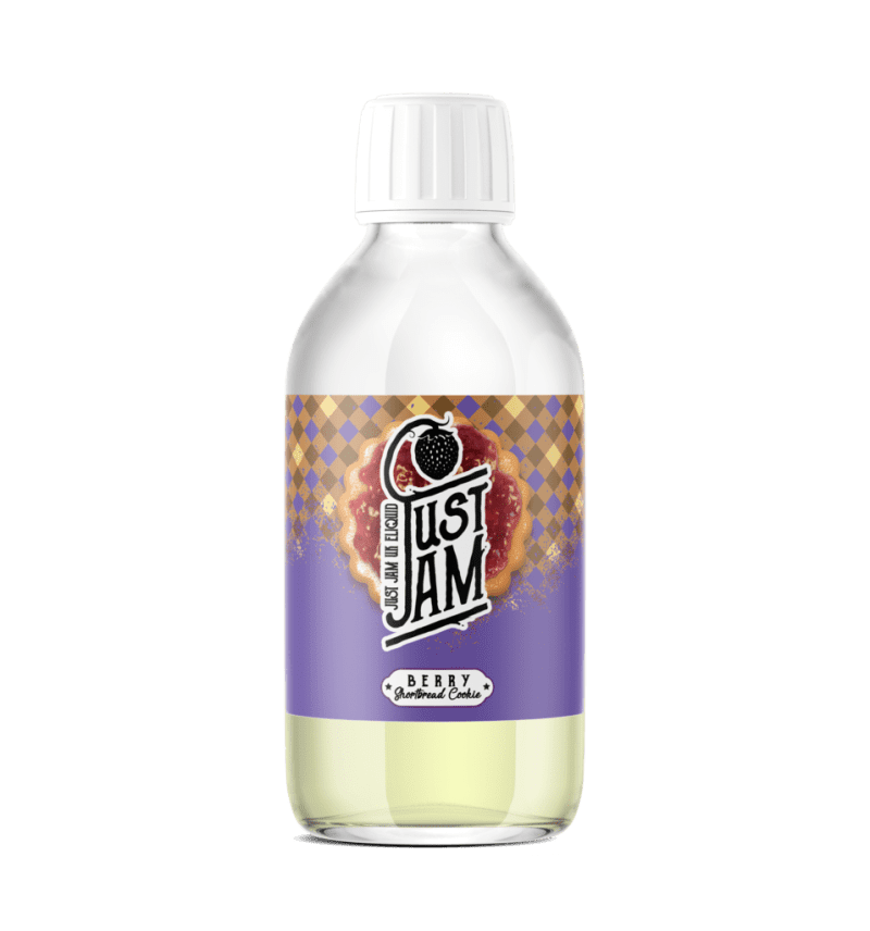 Just Jam 200ml Shortfill E-Liquids Berry Shortbread Cookie On White Background