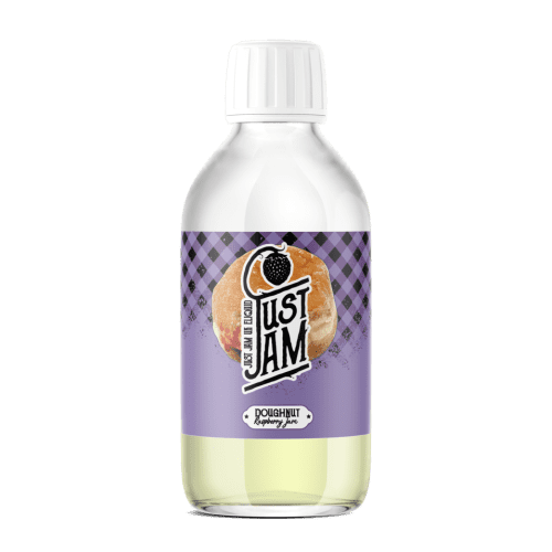 Just Jam 200ml Shortfill E-Liquids Raspberry Doughnut On White Background