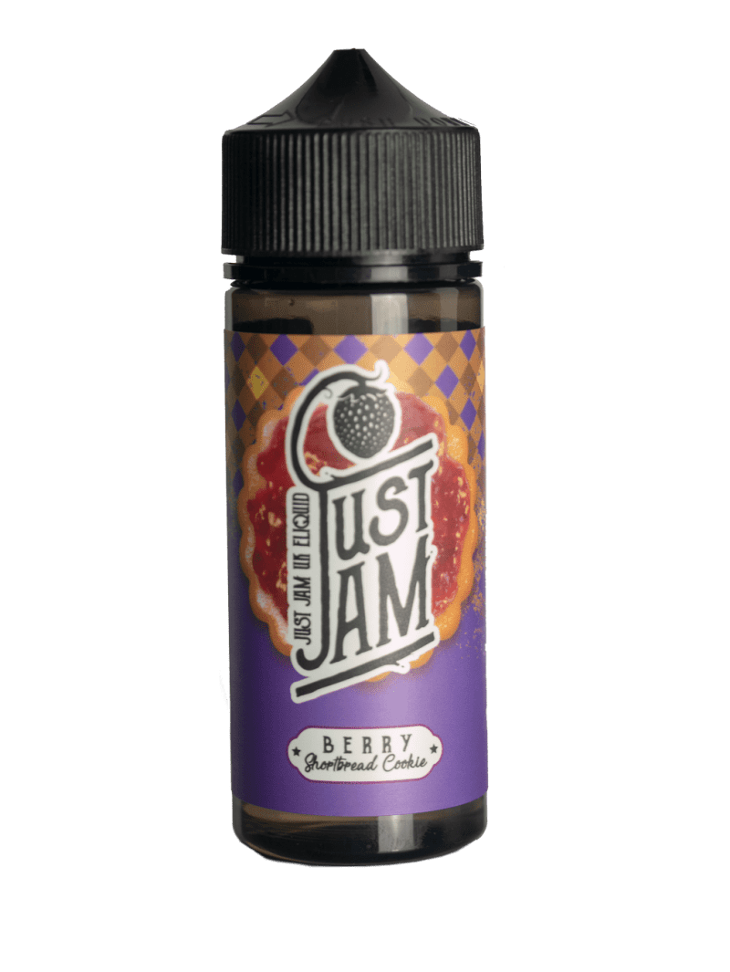 Just Jam Berry Shortbread Cookie 100ml Shortfill E-Liquid Berry Shortbread Cookie On White Background