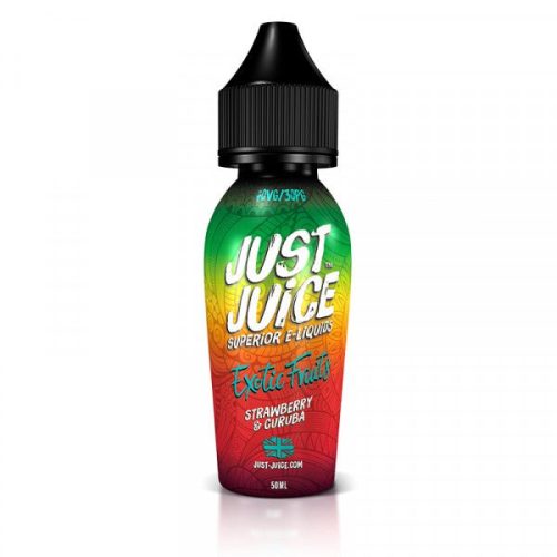 Just Juice Exotic Fruits 50ml Shortfill E-Liquids Strawberry & Curuba On White Background