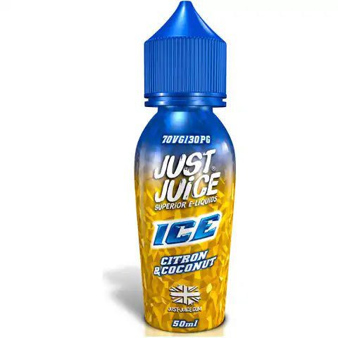 Just Juice ICE 50ml Shortfill E-Liquids Citron & Coconut On White Background