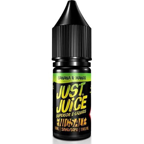 Just Juice Iconic Range E-liquid Nic Salts Banana & Mango / 5mg On White Background