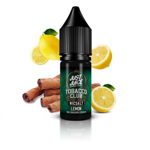 Just Juice Tobacco Club Nic Salts 5mg / Lemon On White Background