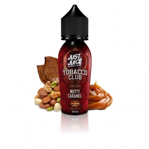 Just Juice Tobacco Club Shortfills Nutty Caramel On White Background