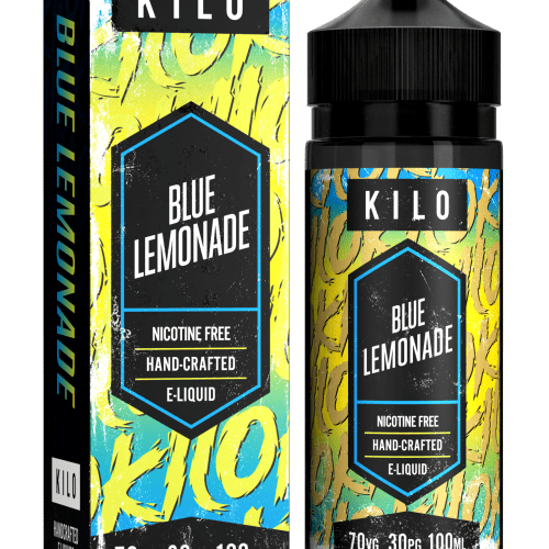 Kilo V2 E-Liquids 100ml Shortfill Range Blue Lemonade On White Background