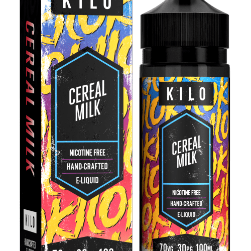 Kilo V2 E-Liquids 100ml Shortfill Range Cereal Milk On White Background