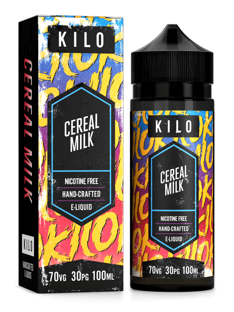 Kilo V2 E-Liquids 100ml Shortfill Range Cereal Milk On White Background