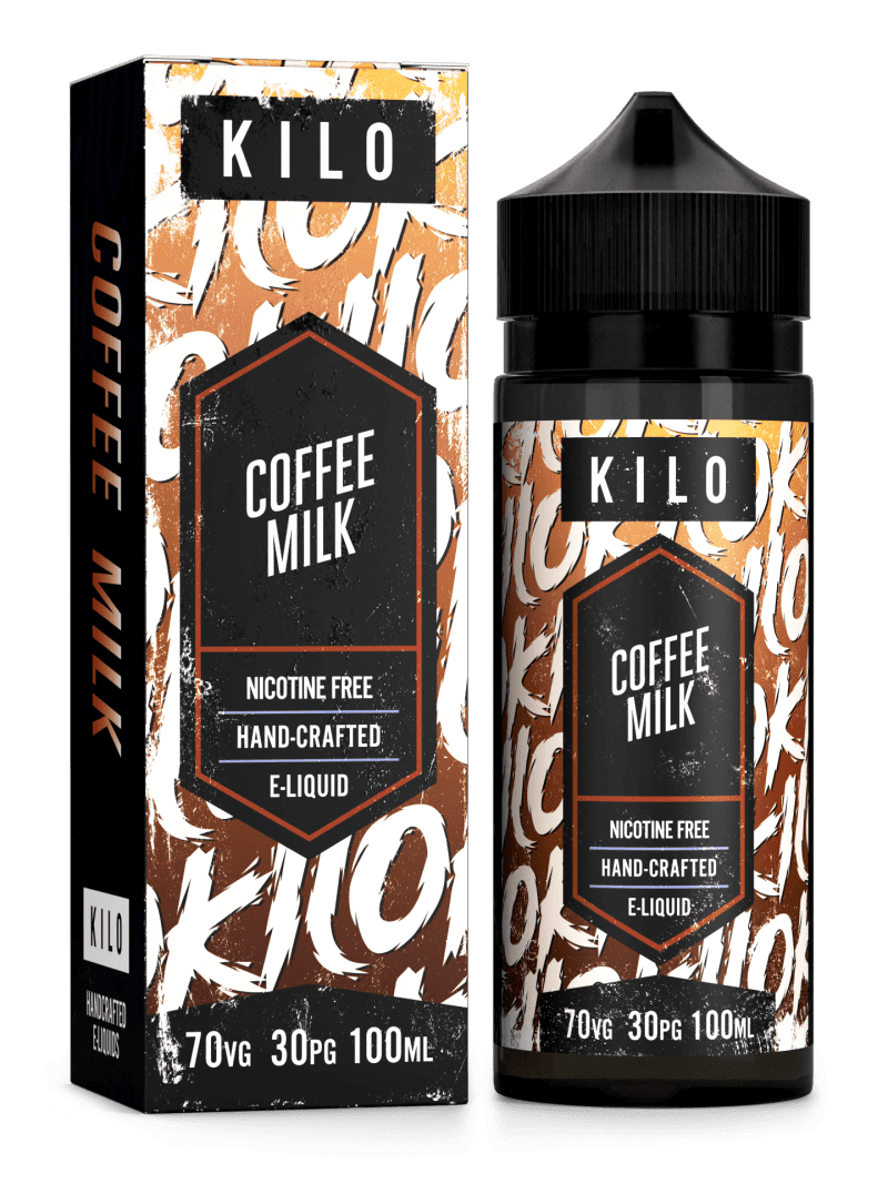 Kilo V2 E-Liquids 100ml Shortfill Range Coffee Milk On White Background