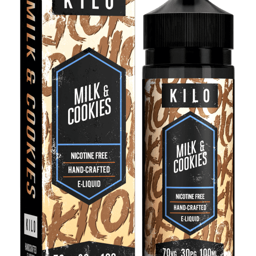 Kilo V2 E-Liquids 100ml Shortfill Range Milk & Cookies On White Background