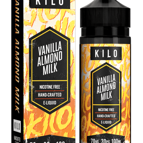 Kilo V2 E-Liquids 100ml Shortfill Range Vanilla Almond Milk On White Background