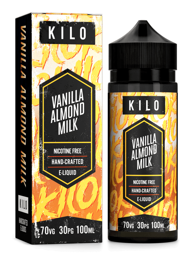 Kilo V2 E-Liquids 100ml Shortfill Range Vanilla Almond Milk On White Background