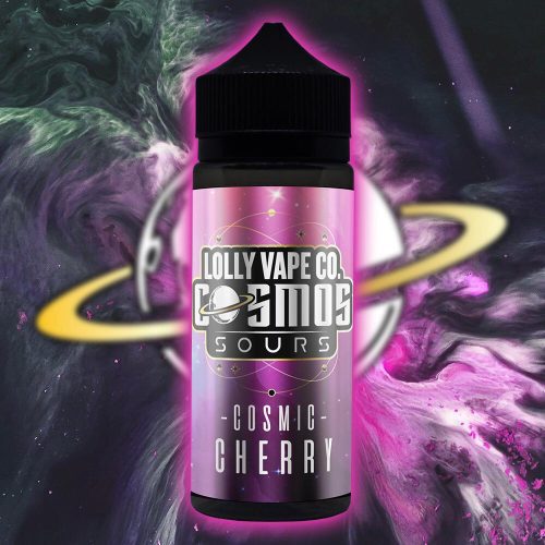 Lolly Vape Co. Cosmos Sours 100ml Shortfill E-Liquids Cosmic Cherry On White Background