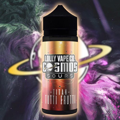 Lolly Vape Co. Cosmos Sours 100ml Shortfill E-Liquids Titan Tutti Frutti On White Background