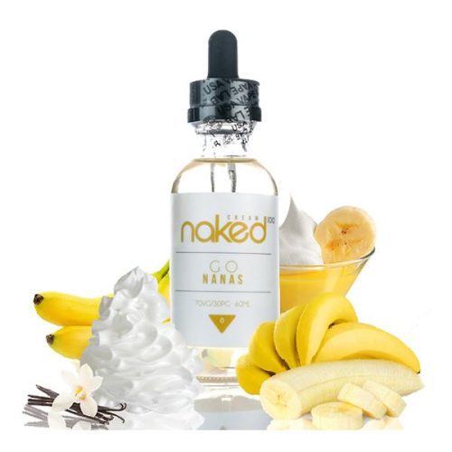 Naked 50ml Shortfill E-Liquids Go Nanas On White Background