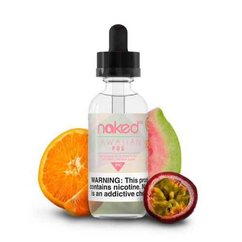 Naked 50ml Shortfill E-Liquids Hawaiian POG On White Background