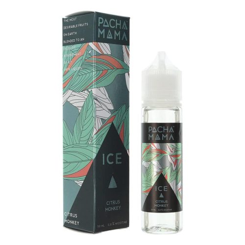 Pacha Mama Ice 50ml Shortfills Ice Citrus Monkey On White Background