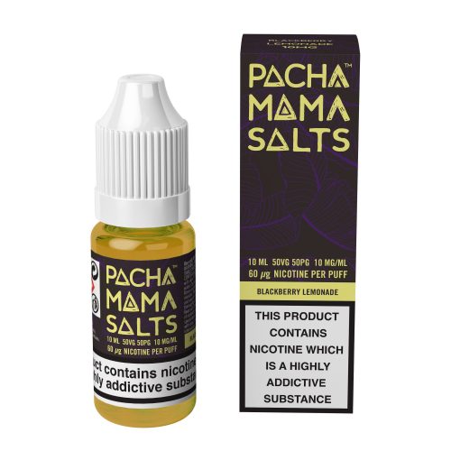 Pacha Mama Nic Salt E-Liquid Blackberry Lemonade / 10mg On White Background