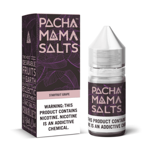 Pacha Mama Nic Salt E-Liquid Starfruit Grape / 10mg On White Background