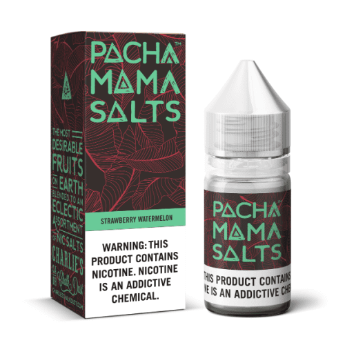 Pacha Mama Nic Salt E-Liquid Strawberry Watermelon / 10mg On White Background