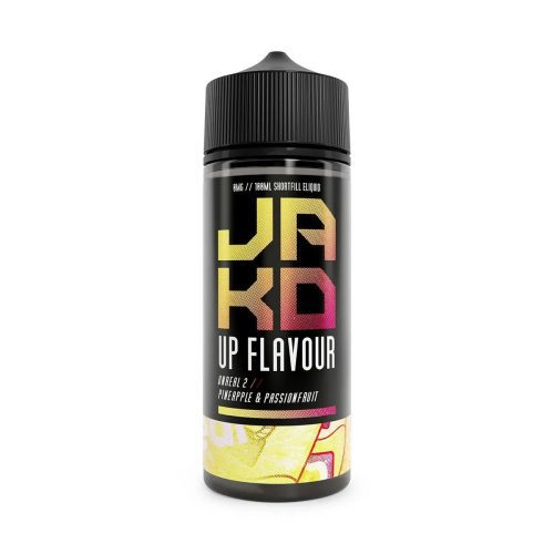 jakd pineapple passionfruit unreal2 100ml shortfill on white background