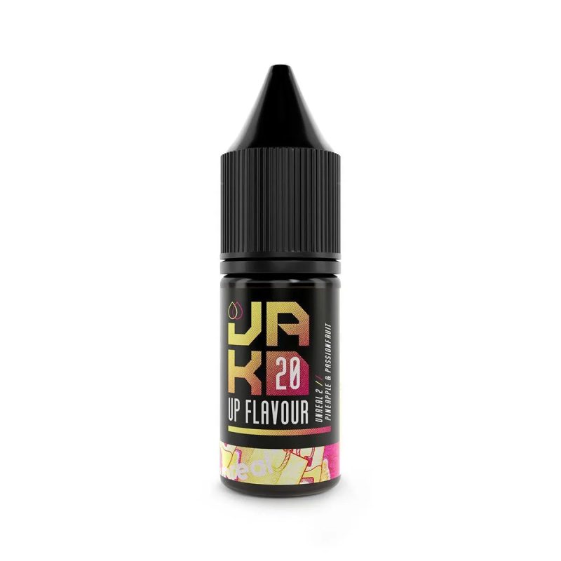 pineapple passionfruit unr2 jakd 10ml nic salt on white background