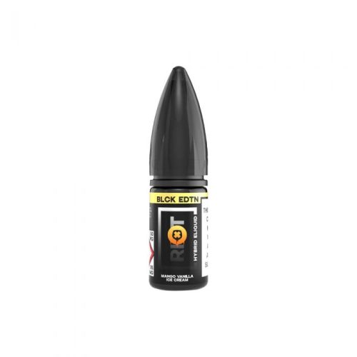 Riot Squad Black Edition Nic Salts 10ml Mango Vanilla Ice Cream / 5mg On White Background