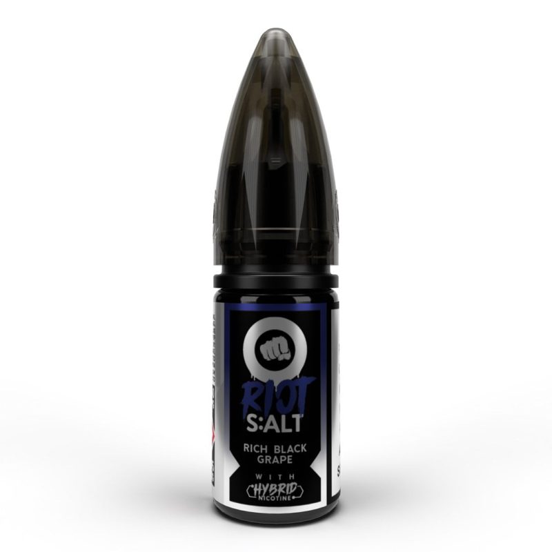 Riot Squad Black Edition Nic Salts 10ml Rich Black Grape / 5mg On White Background