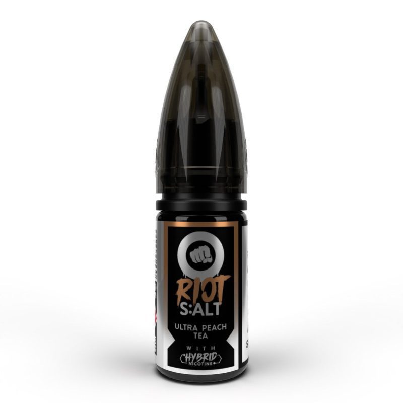 Riot Squad Black Edition Nic Salts 10ml Ultra Peach Tea / 5mg On White Background