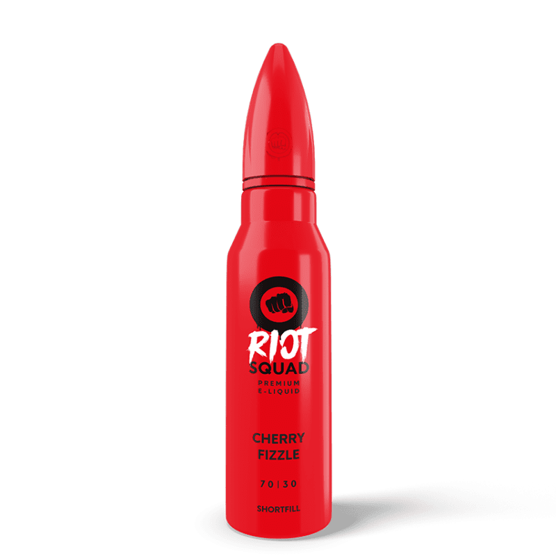 Riot Squad E-Liquids 50ml Shortfill Cherry Fizzle On White Background