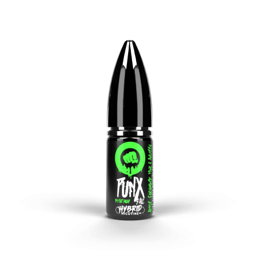 Riot Squad PUNX 10ml Nic Salts Apple Cucumber Mint and Aniseed / 5mg On White Background