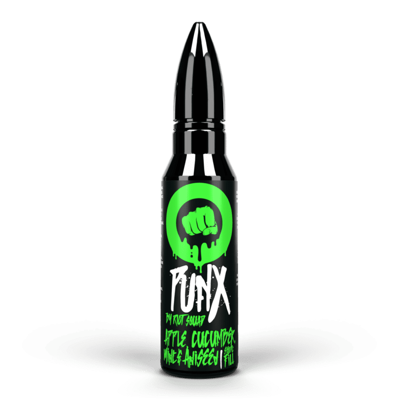 Riot Squad PUNX 50ml Shortfill Apple Cucumber Mint & Aniseed On White Background