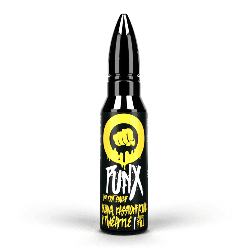 Riot Squad PUNX 50ml Shortfill Guava Passionfruit & Pineapple On White Background