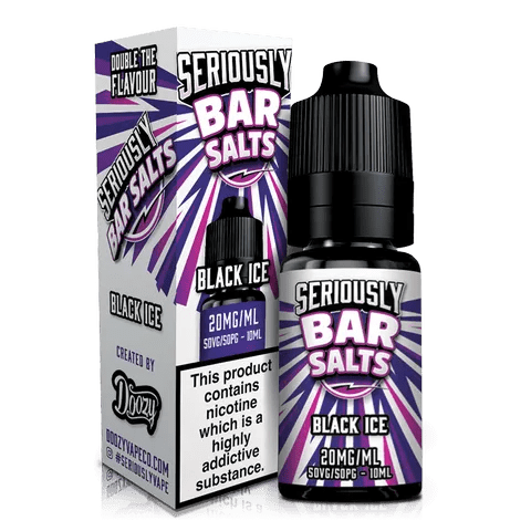 Seriously Bar Salt E-Liquids by Doozy Vape Black Ice / 5mg On White Background