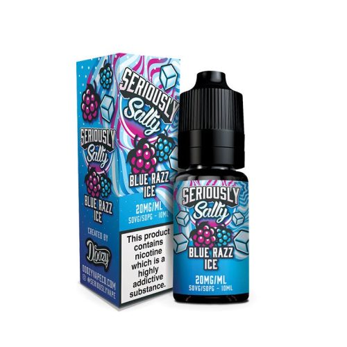 Seriously Salty 10ml Nic Salt E-Liquid Blue Razz Ice / 5mg On White Background