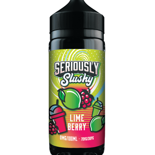 Seriously Slushy 100ml Shortfill E-Liquid by Doozy Vape Co Lime Berry On White Background