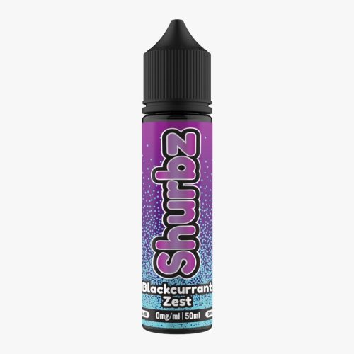 Shurbz 50ml Shortfill E-Liquid Blackcurrant Zest On White Background