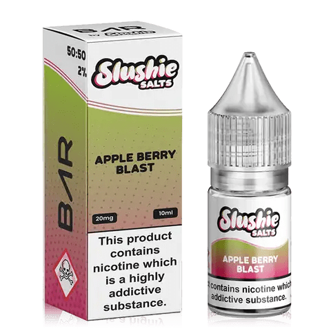 Slushie Bar Salt E-Liquids Apple Berry Blast / 10mg On White Background