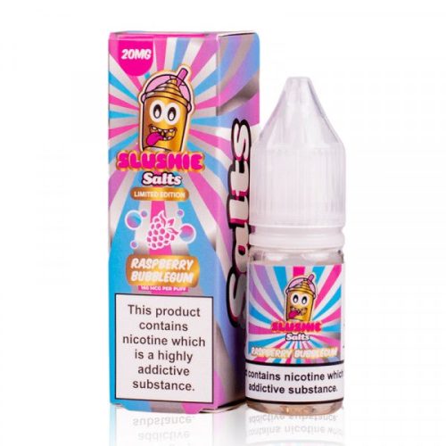 Slushie Salt 10ml Nic Salts 10mg / Raspberry Bubblegum On White Background