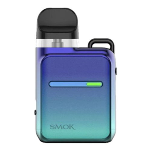 smok novo 4 master box cyan blue leather on white background