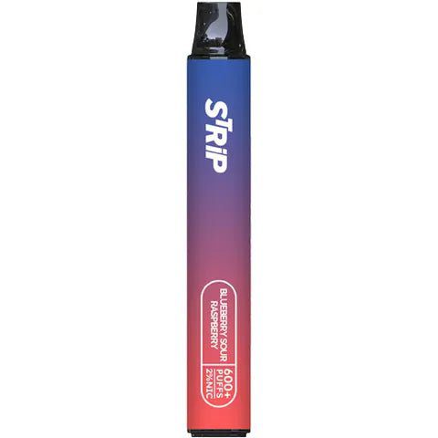 Strip Bar 600 Disposable Vape Pod Device Blueberry Sour Raspberry On White Background