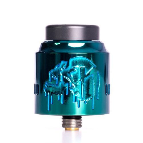 Suicide Mods Nightmare RDA 25mm Electric Green On White Background