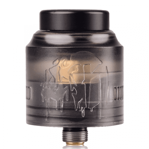 Suicide Mods Nightmare RDA 25mm Smoked Out On White Background