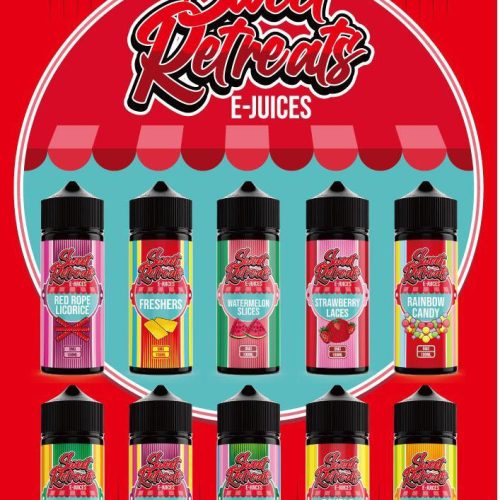 Sweet Retreats 100ml Shortfill E-Liquid Banana Foams On White Background