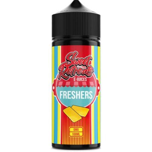 Sweet Retreats 100ml Shortfill E-Liquid Freshers On White Background