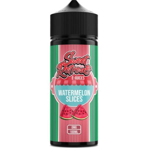 Sweet Retreats 100ml Shortfill E-Liquid Watermelon Slices On White Background