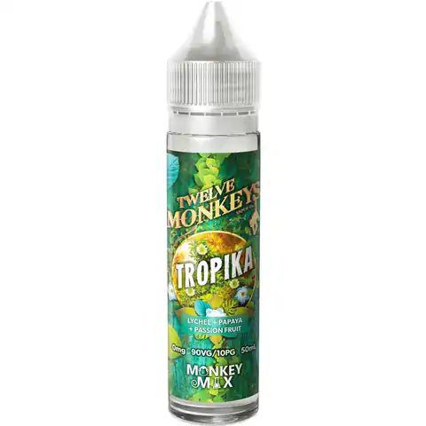 Twelve Monkeys E-Liquid 50ml Shortfill Tropika On White Background