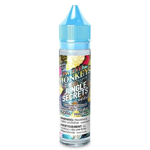 Twelve Monkeys Ice Age E-Liquid 50ml Shortfill Jungle Secrets Iced On White Background